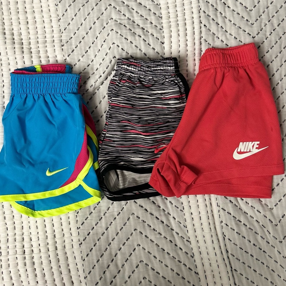 Nike Kids Vibrant Shorts Trio - Blue, Black, Red